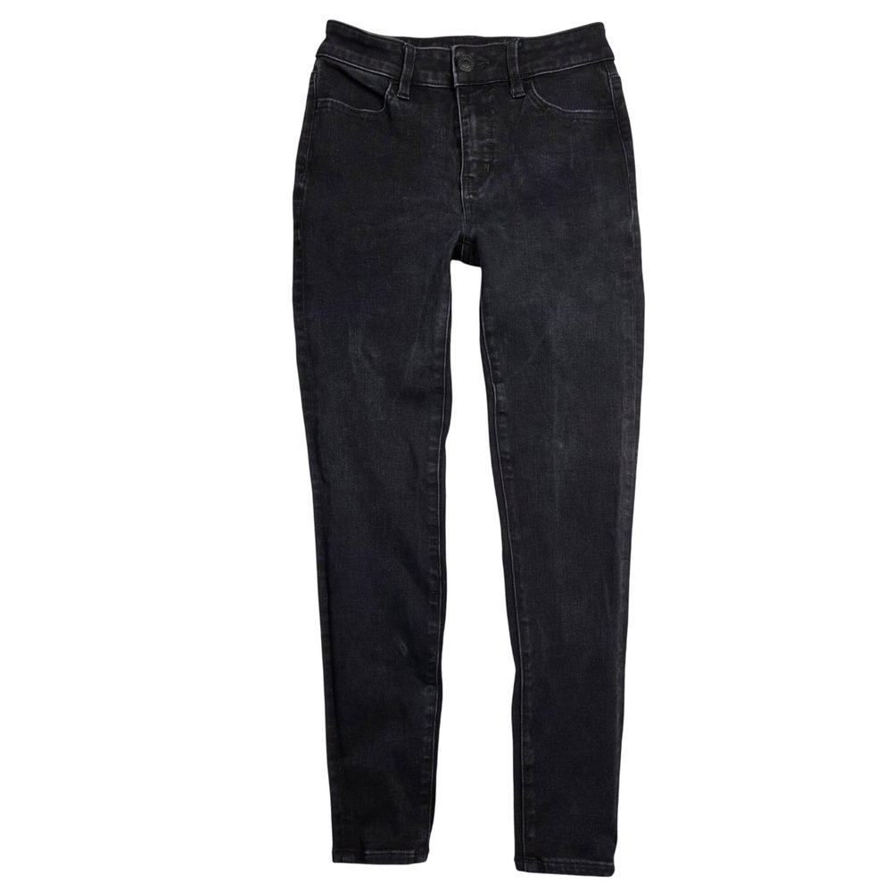 American Eagle Women Black Wash High Rise Skinny Jeans Size 0 Preppy Boho Casual